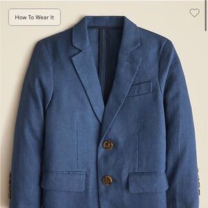 J. Crew Boys Linen Ludlow Suit Blazer Pants 14